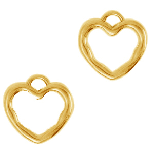 DQ European metal charms heart Gold (nickel free)