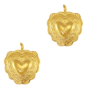 DQ European metal charms heart Gold (nickel free)