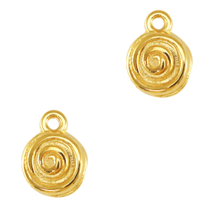DQ European metal charms spiral Gold (nickel free)