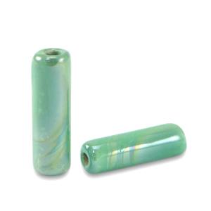 DQ greek ceramic beads tube Cabana Green