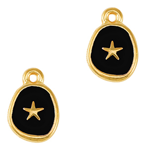 DQ European metal charms starfish Gold-Black (nickel free)