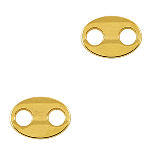 DQ European metal charms connector oval Gold (nickel free)