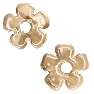 DQ greek ceramic beads flower Greige