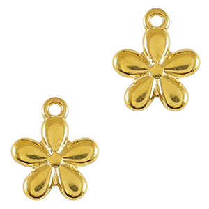 DQ European metal charms flower Gold (nickel free)
