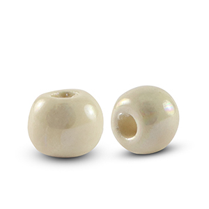 DQ greek ceramic beads 6mm Cream White
