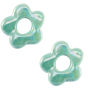 DQ greek ceramic beads flower Turquoise