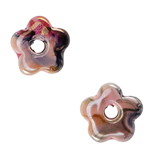 DQ greek ceramic beads flower Rose-Black