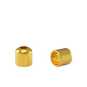 DQ European metal end caps &Oslash;3.2mm Gold (nickel free)
