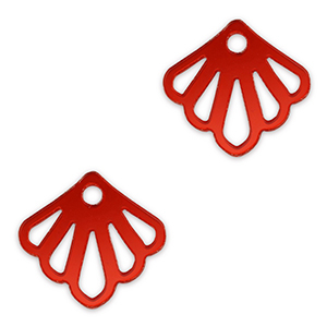 Statement charms shell Metallic Red