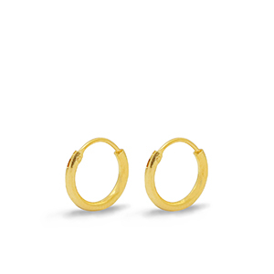 DQ European metal findings creole earrings 12mm Gold (nickel free)