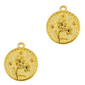 DQ European metal charms flower Gold (nickel free)