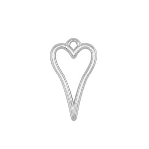 DQ European metal charms Heart Antique Silver