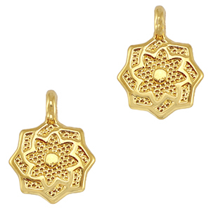 DQ European metal charms Flower Gold (nickel free)