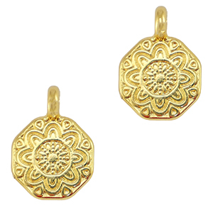 DQ European metal charms Mandala Gold (nickel free)