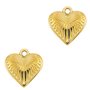 DQ European metal charms heart Gold (nickel free)