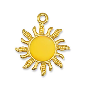 DQ European metal charms sun Yellow-Gold (nickel free)