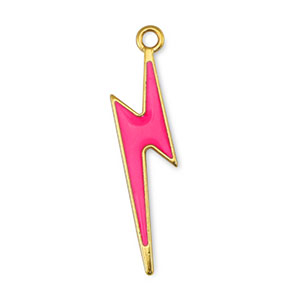 DQ European metal charms thunder Fuchsia-Gold (nickel free)
