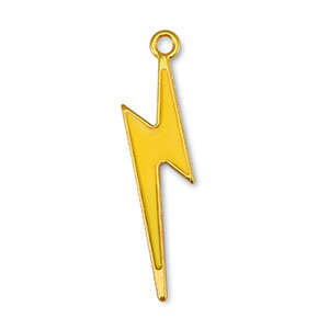 DQ European metal charms thunder Yellow-Gold (nickel free)