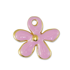 DQ European metal charms flower Light Pink-Gold (nickel free)