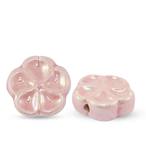 Beads Ceramic flower Light Pink
