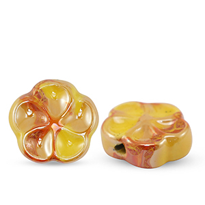 Beads Ceramic flower Warm Yellow