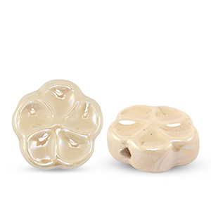 Beads Ceramic flower Beige