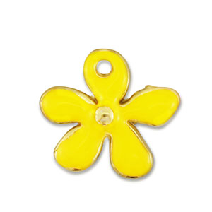 DQ European metal charms flower Gold-Yellow (nickel free)