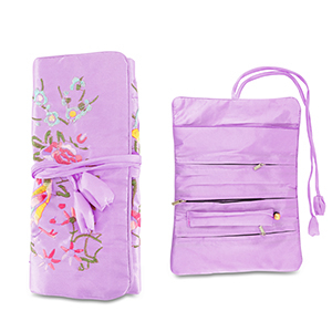 Jewellery travel case with flowers Lilac Purple