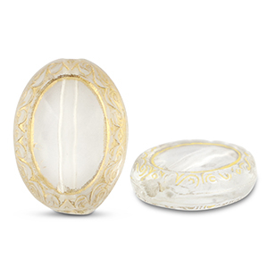 Acrylic beads oval Transparent-Gold