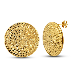 Stainless steel earrings / earpins round Gold