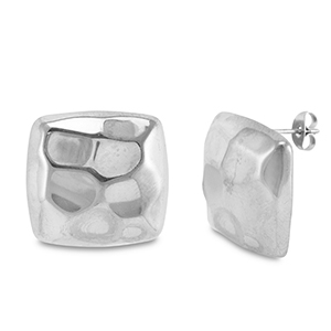 Stainless steel earrings / earpins square Silver