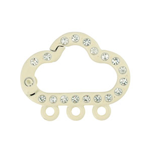 Colourful jewellery findings key chain cloud with 3 eyes Off White