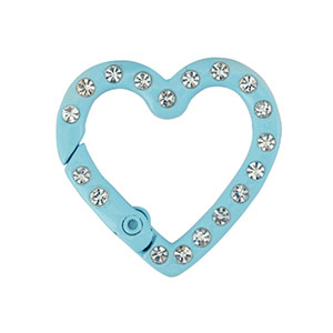 Colourful jewellery findings key chain heart Light Blue