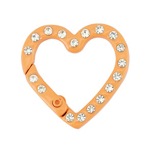 Colourful jewellery findings key chain heart Orange