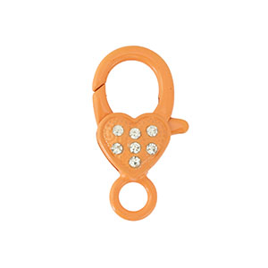 Colourful jewellery findings lobster clasp heart Orange