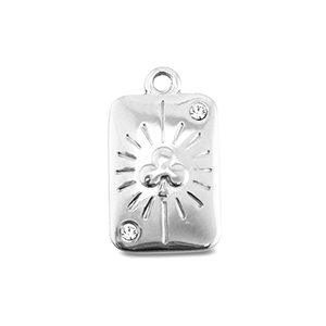 BY31&reg; Stainless steel charms card clover Silver