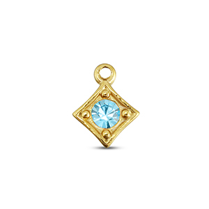 BY31&reg; Stainless steel charms rhombus Gold-Aqua