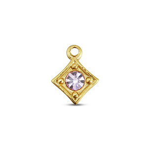 BY31&reg; Stainless steel charms rhombus Gold-Light Lilac