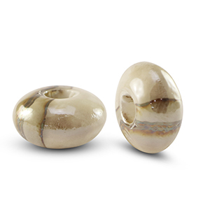 DQ greek ceramic beads rondelle Greige