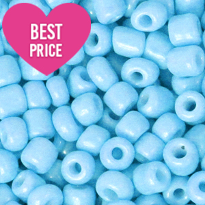 Glass seed beads 6/0 (4mm) Light Blue