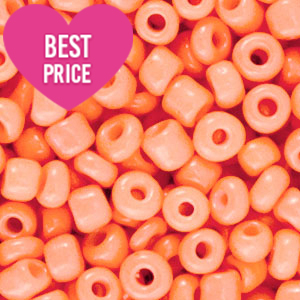 Glass seed beads 6/0 (4mm) Warm Apricot Orange