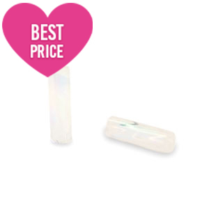 Glass seed beads special Bugles twist White AB