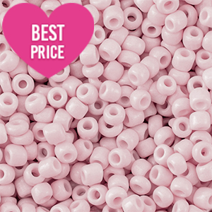 Glass seed beads 6/0 (4mm) Light Pink