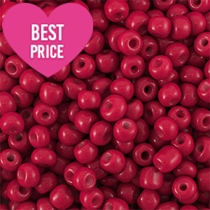 Glass seed beads 6/0 (4mm) Red