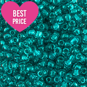 Glass seed beads 12/0 (2mm) Transparent Matt Ocean Wave Green
