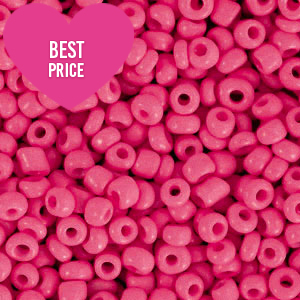 Glass seed beads 8/0 (3mm) Tulip Pink