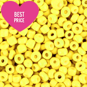 Glass seed beads 8/0 (3mm) Bold Neon Yellow
