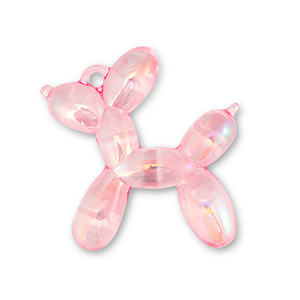 Statement charms balloon dog Pink-AB Coating