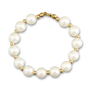 Statement charms pearl chain White-Gold
