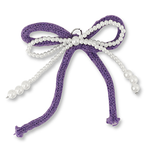 Statement charms double bow White-Purple